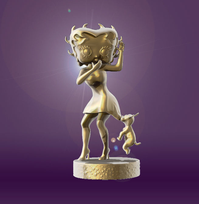 Betty Boop With Her Dog 3D print model_3
