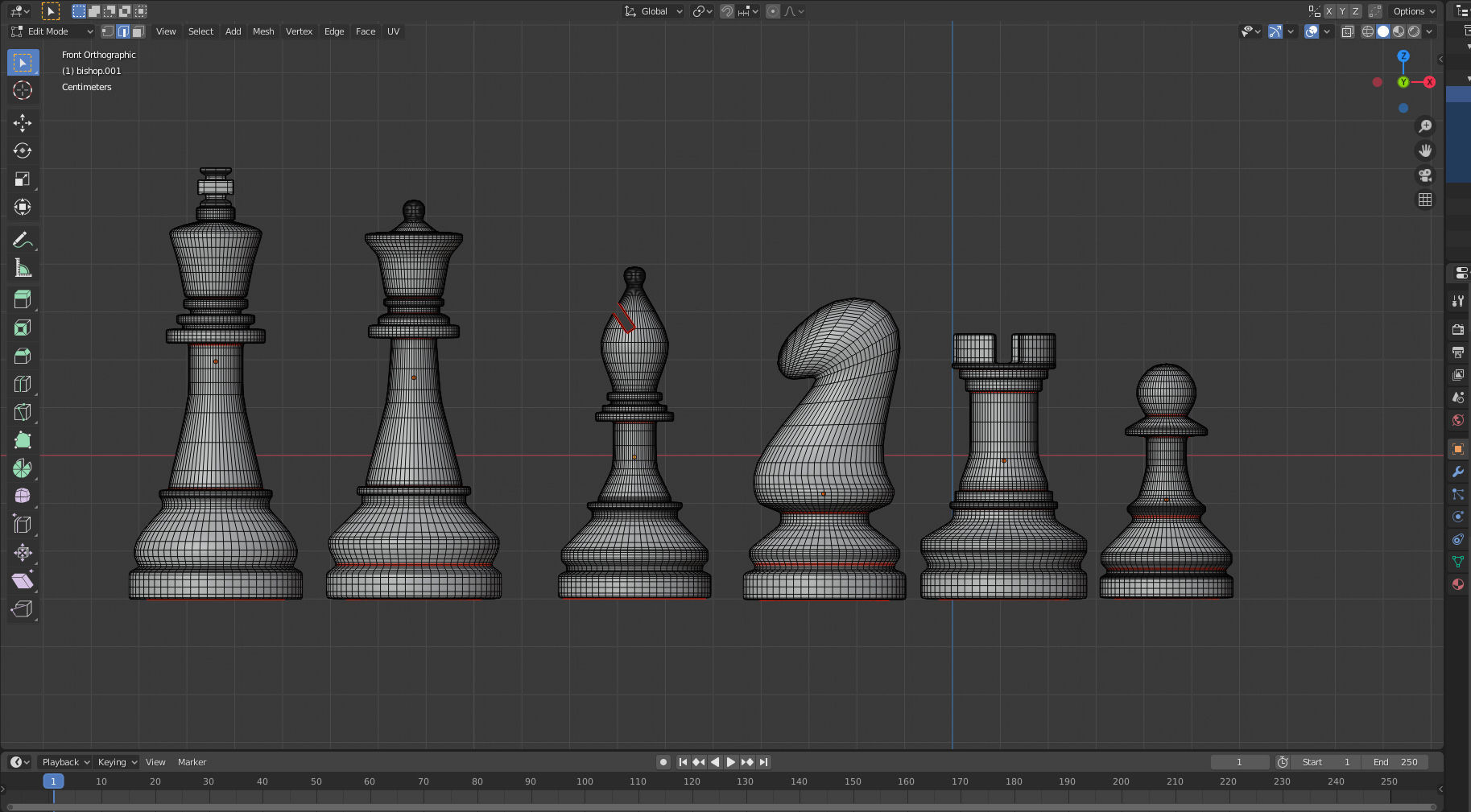 Chess set board 3D print model_8
