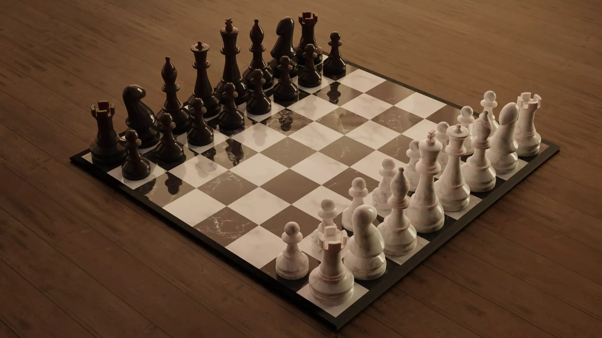 Chess set board 3D print model_0