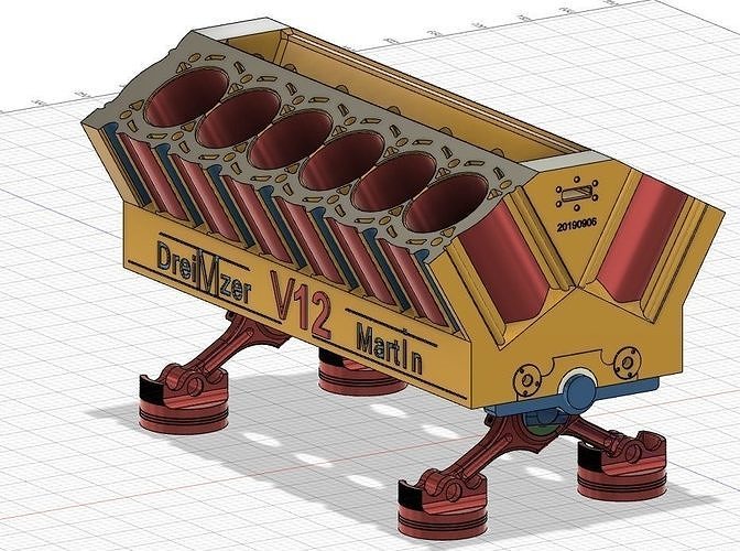 V12 Block for 3Dprinter 3D print model