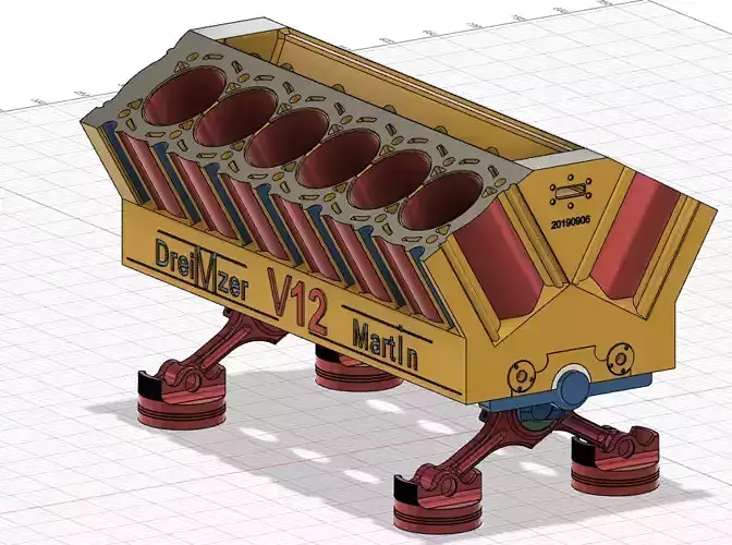 V12 Block for 3Dprinter 3D print model