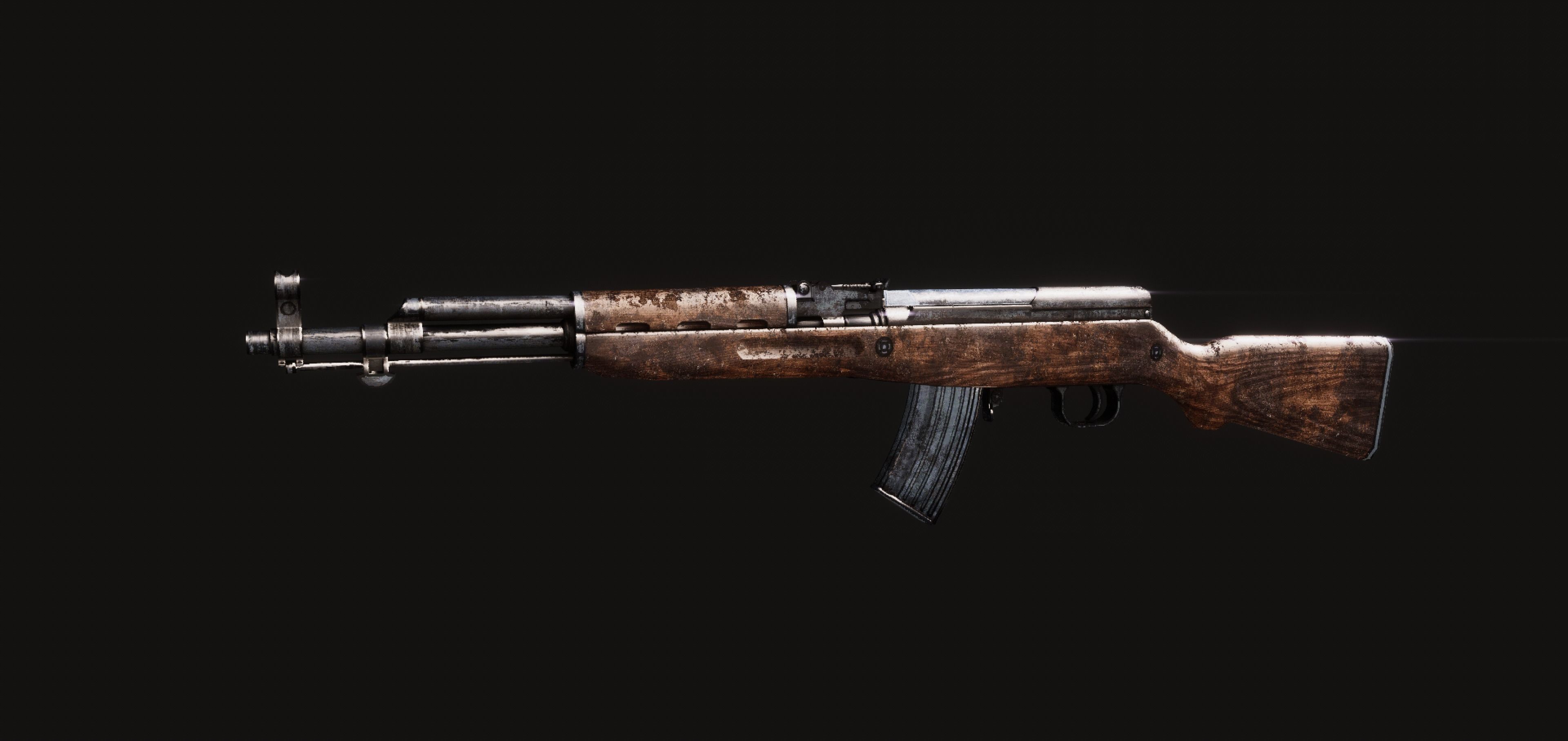 SKS Rifle Low-poly 3D model_6