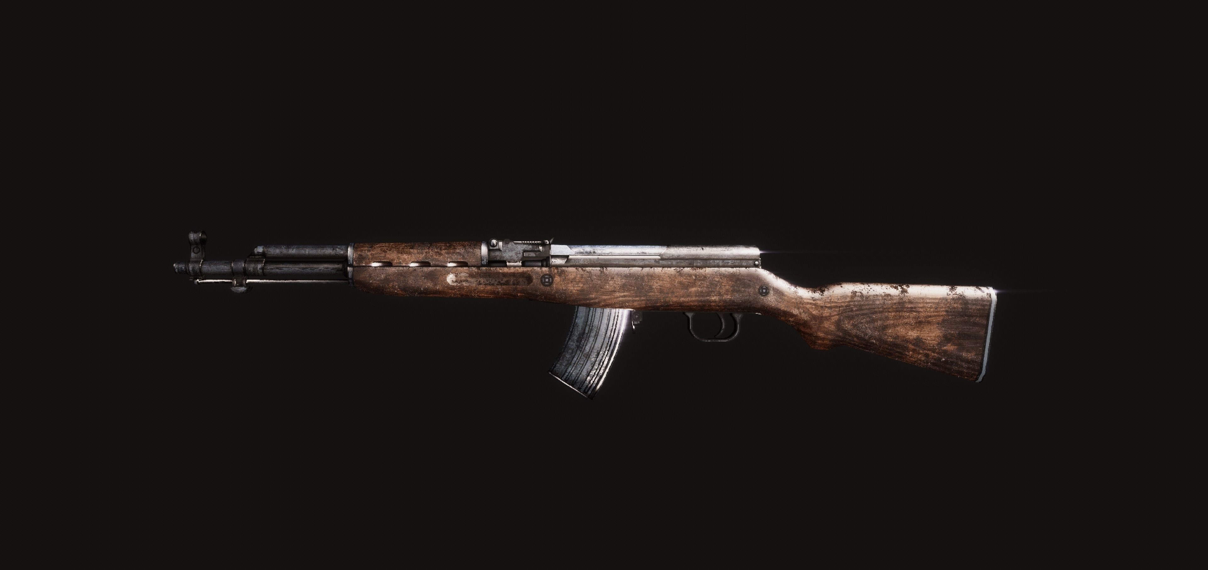 SKS Rifle Low-poly 3D model_1