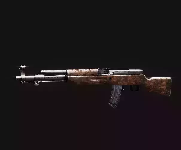 SKS Rifle Low-poly 3D model