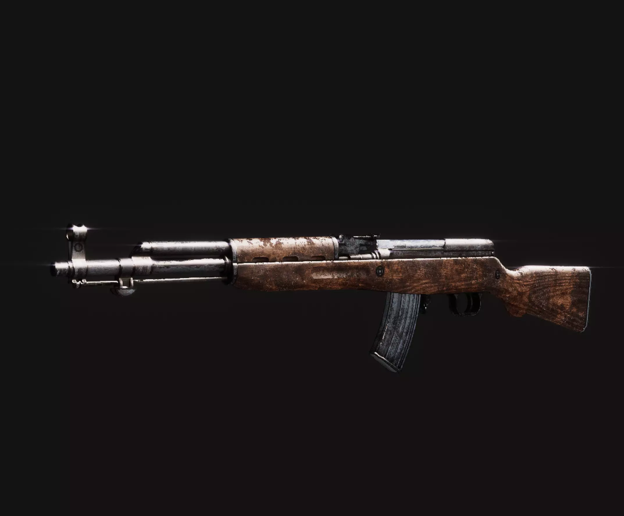 SKS Rifle Low-poly 3D model_0