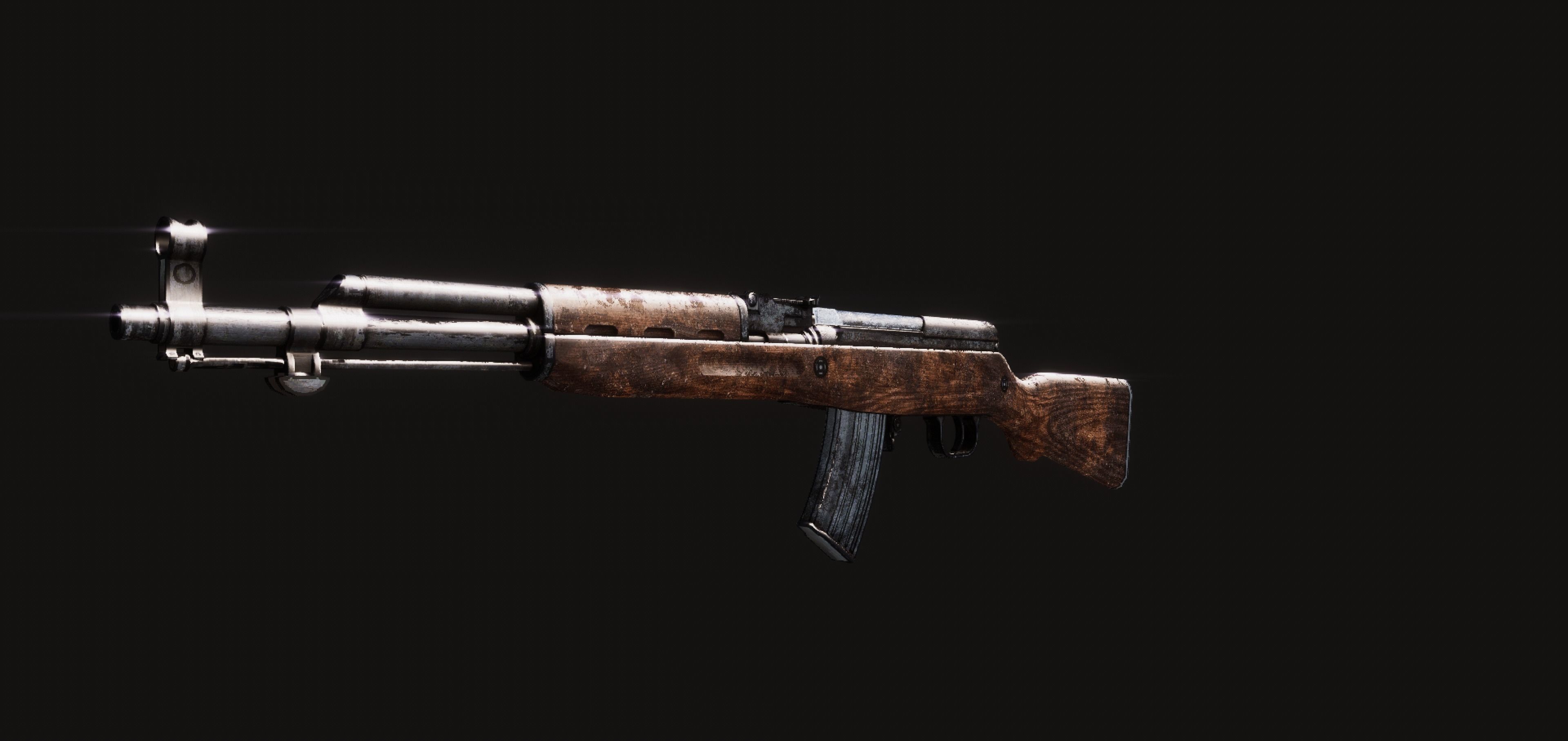 SKS Rifle Low-poly 3D model_2