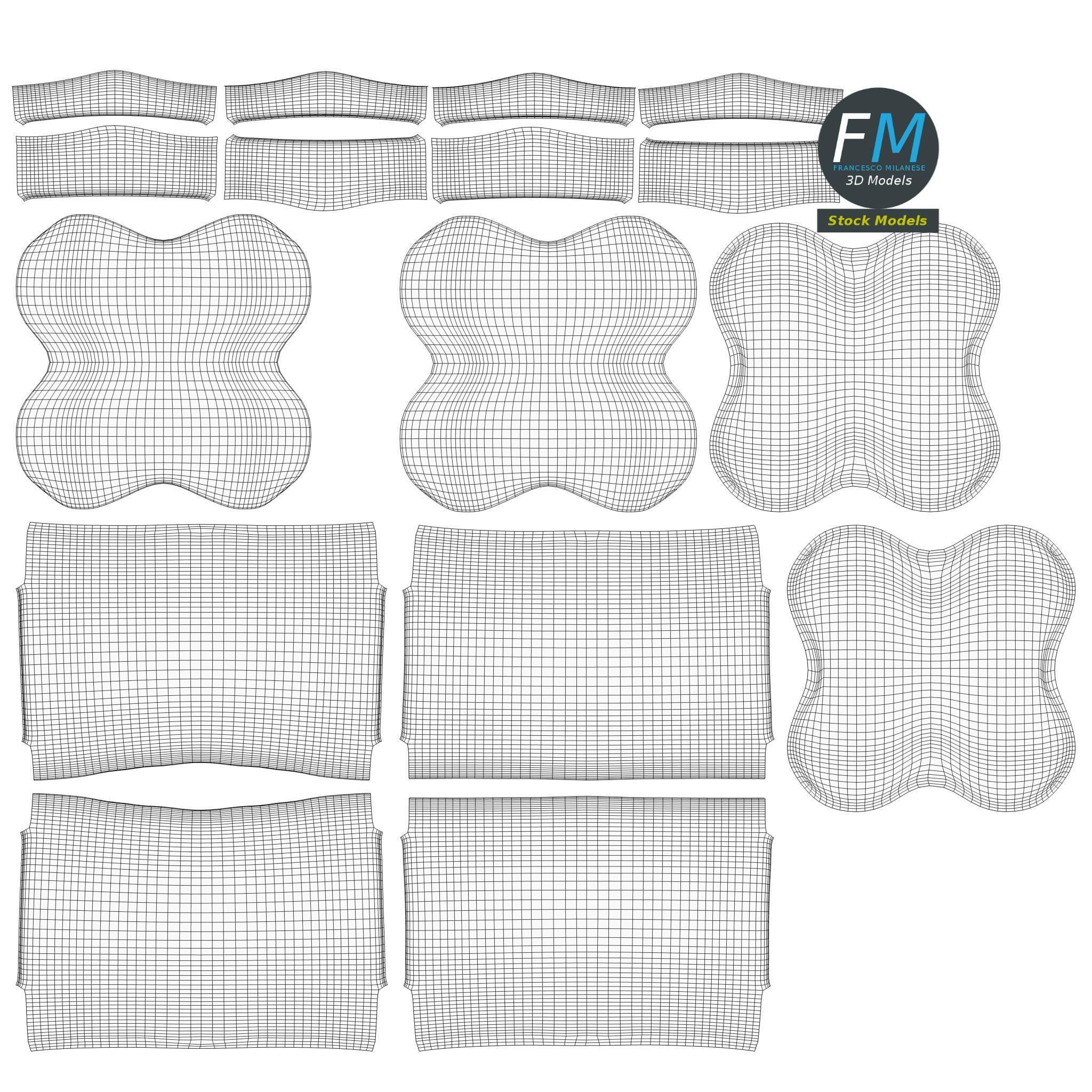 Pack of four soda cans 3D model_11