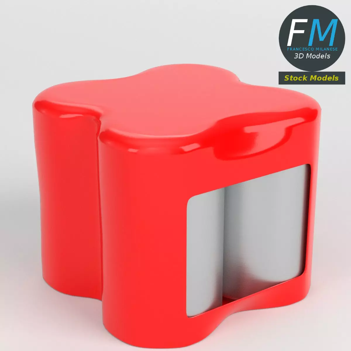 Pack of four soda cans 3D model_0