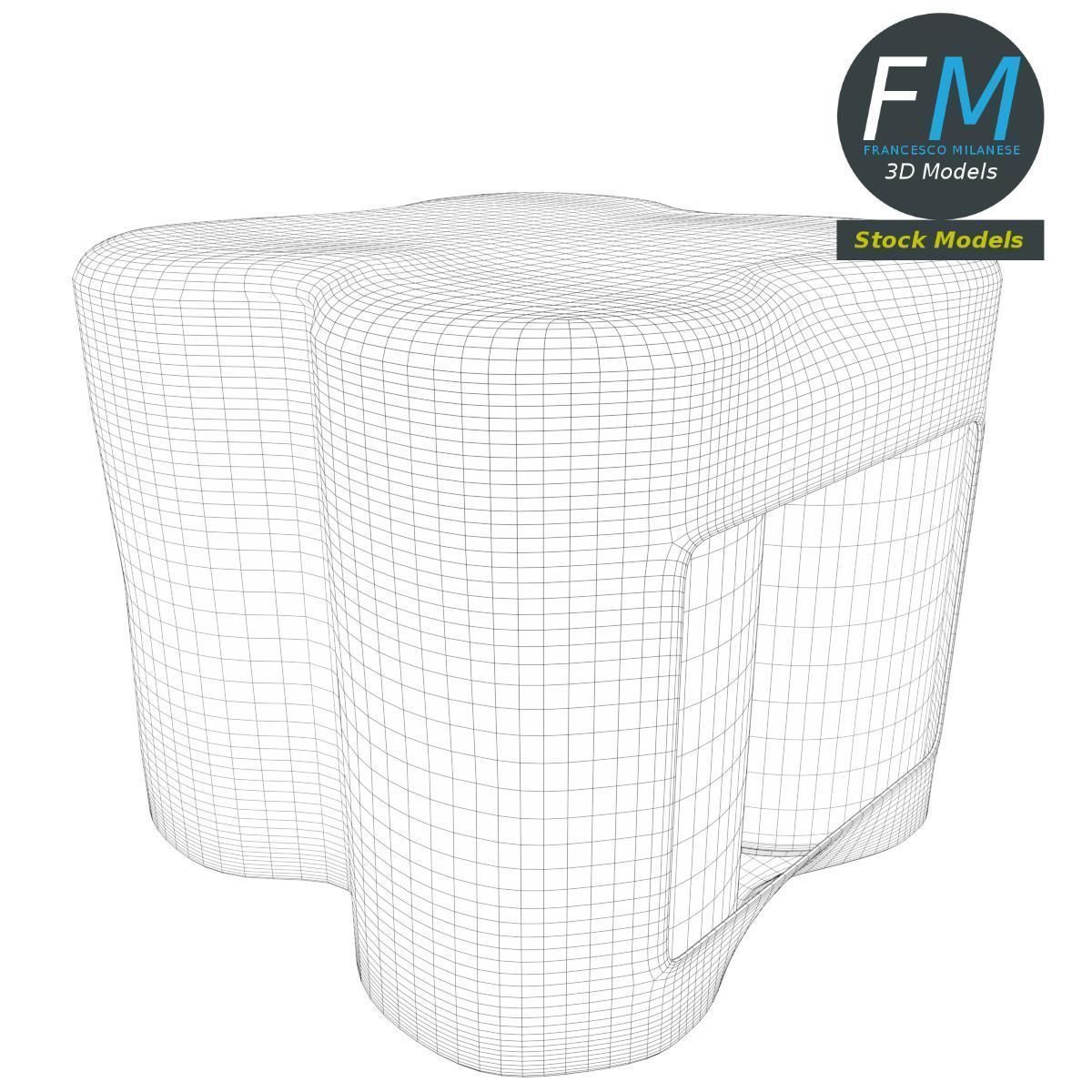 Pack of four soda cans 3D model_7