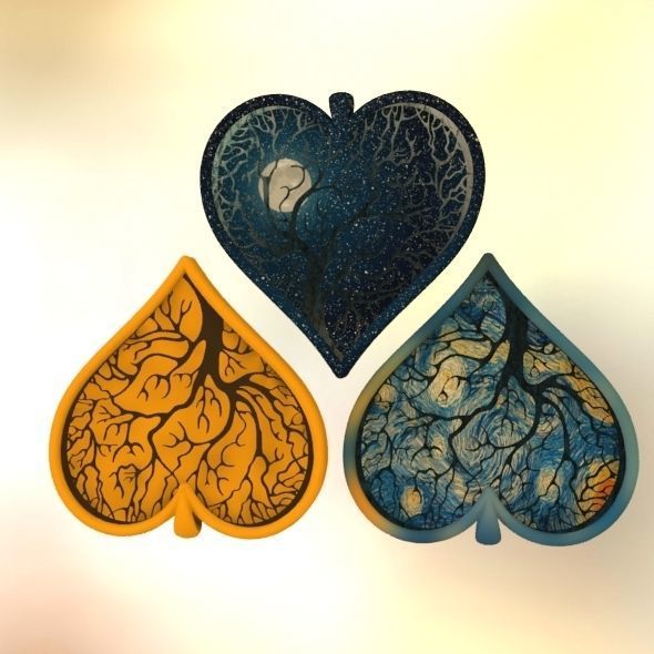 Tree of life Heart pendant 3D print model_60
