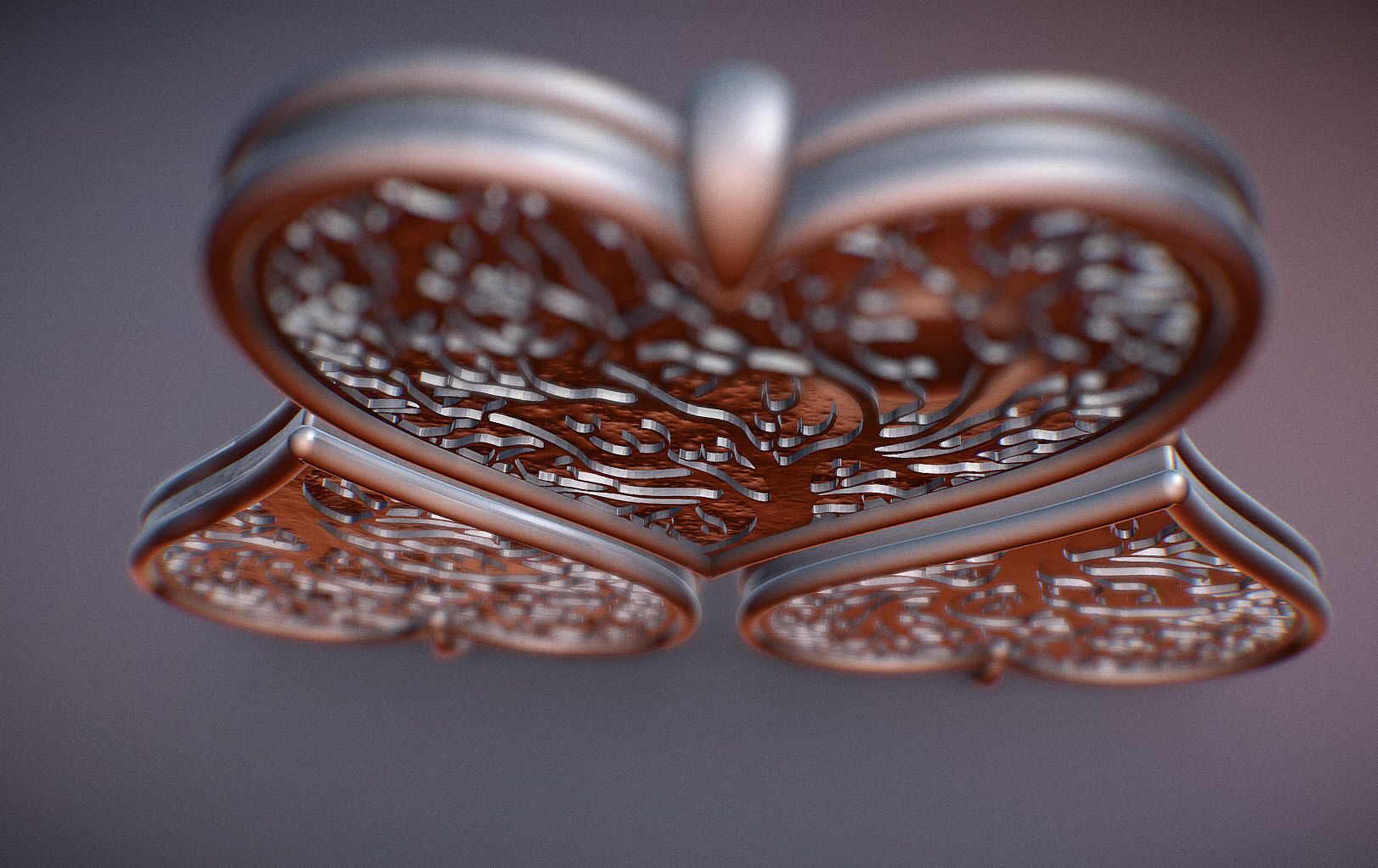 Tree of life Heart pendant 3D print model_9