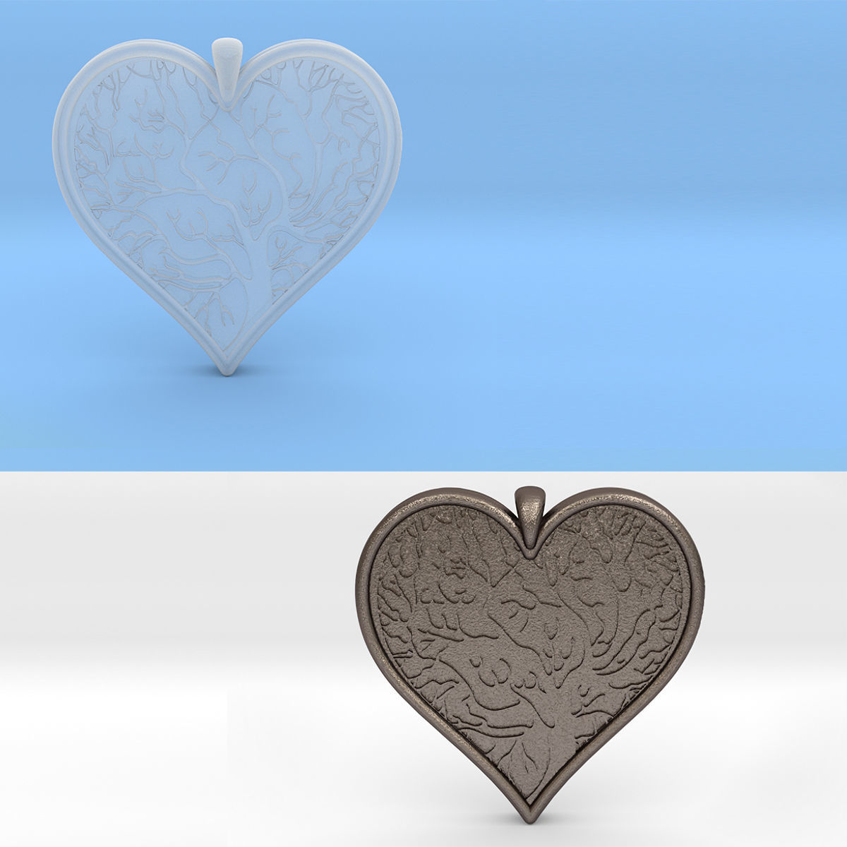 Tree of life Heart pendant 3D print model_28
