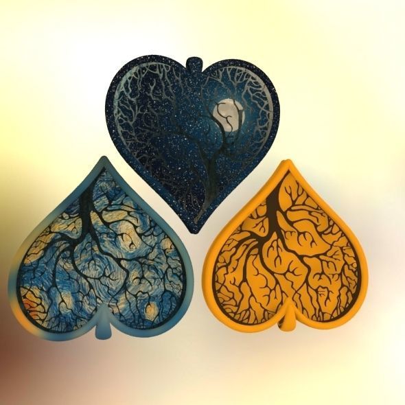 Tree of life Heart pendant 3D print model_49