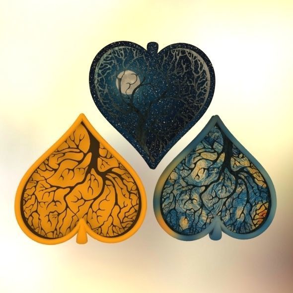 Tree of life Heart pendant 3D print model_61