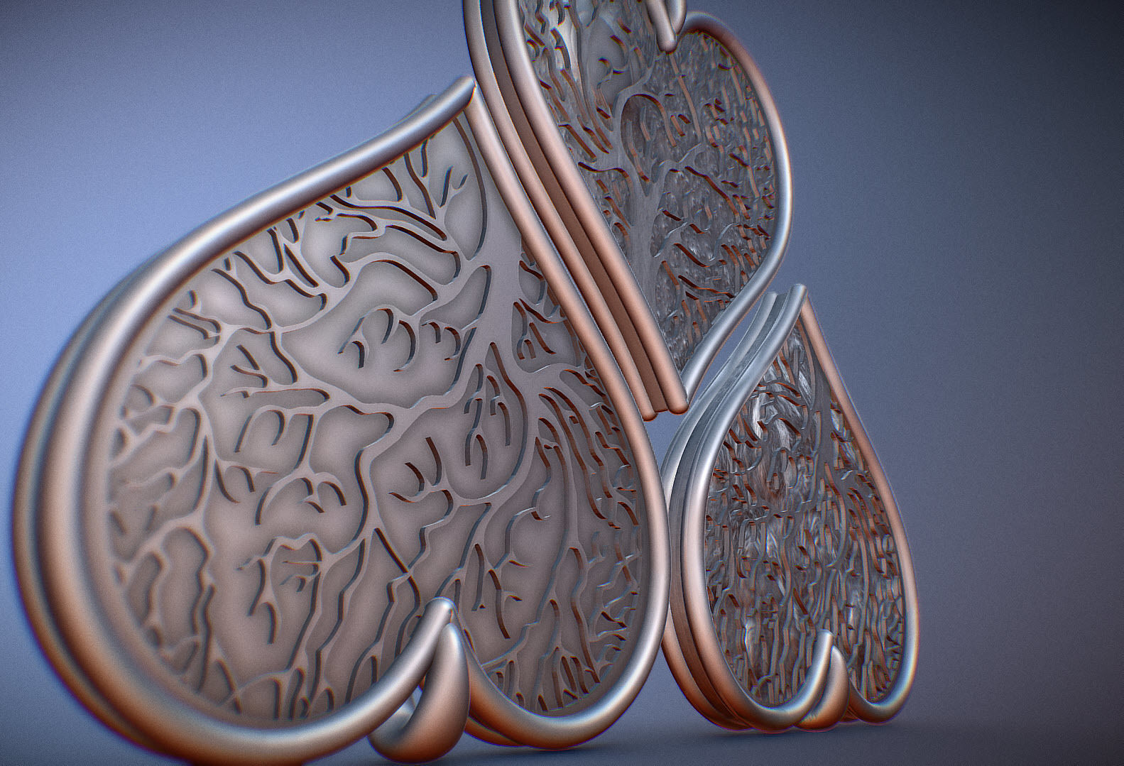 Tree of life Heart pendant 3D print model_10