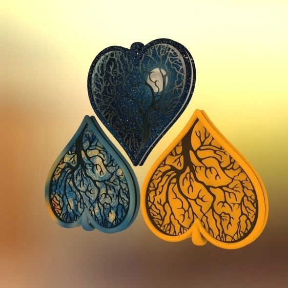 Tree of life Heart pendant 3D print model_70