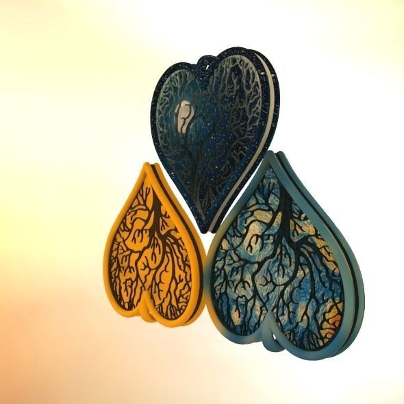 Tree of life Heart pendant 3D print model_57