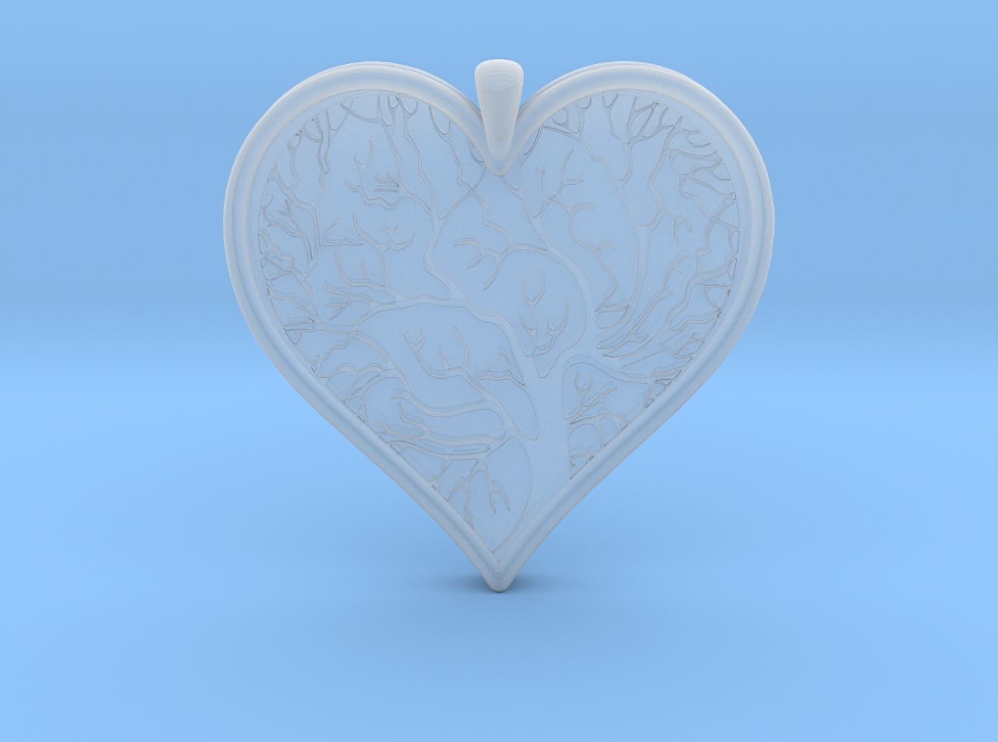 Tree of life Heart pendant 3D print model_29