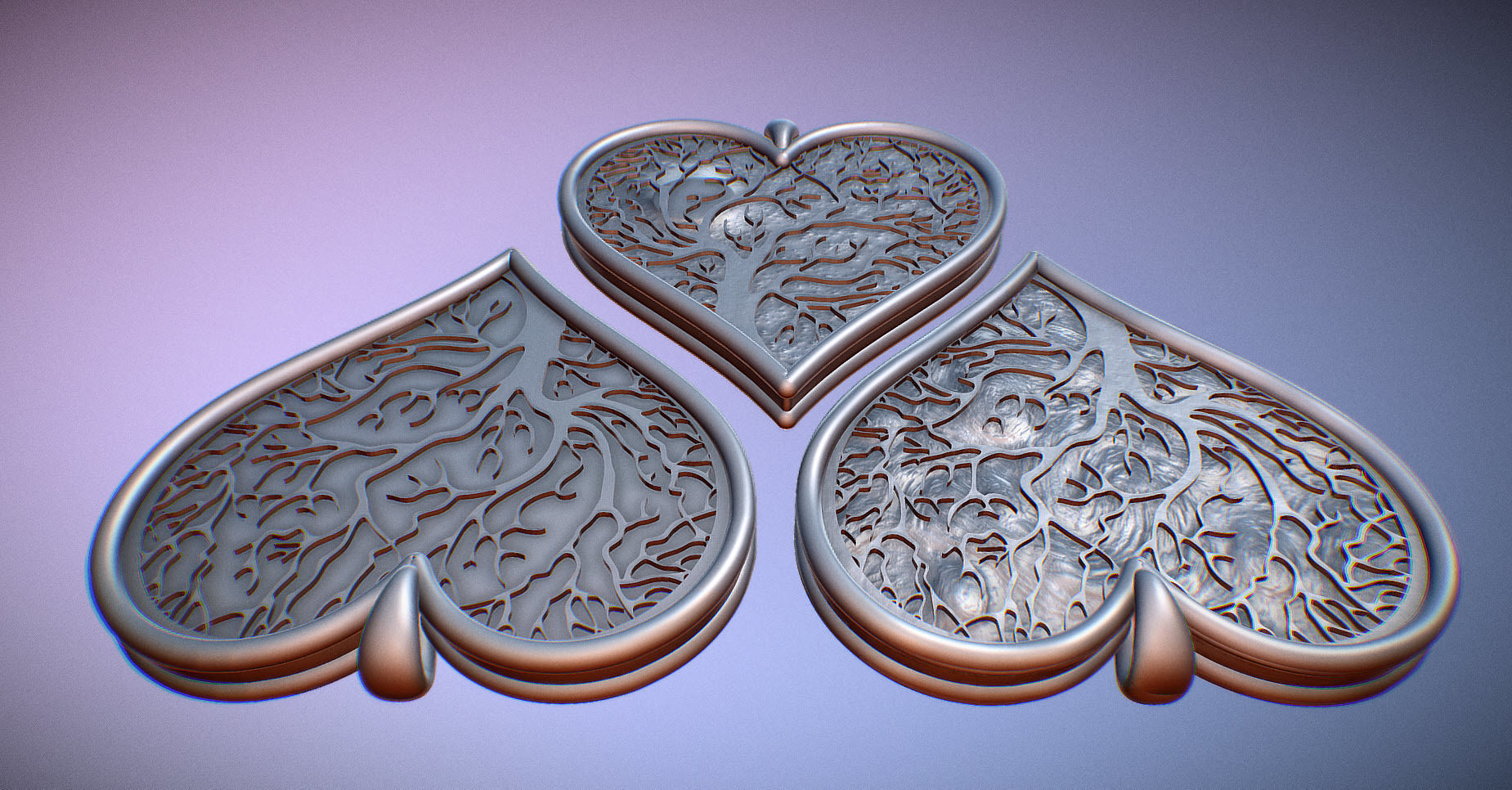 Tree of life Heart pendant 3D print model_11
