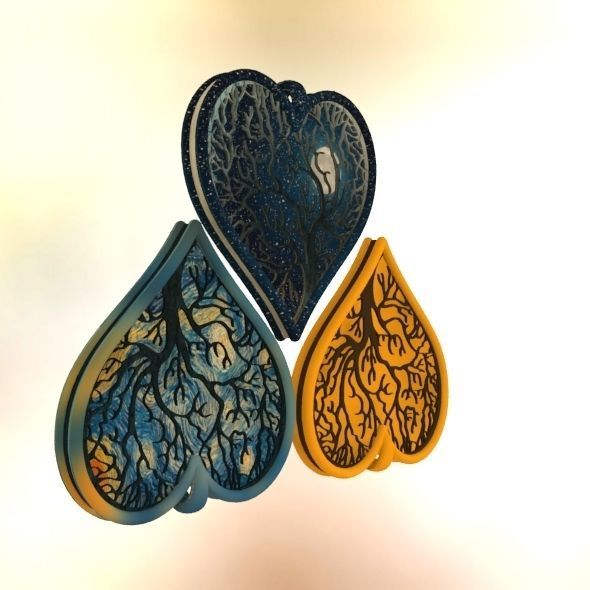 Tree of life Heart pendant 3D print model_52