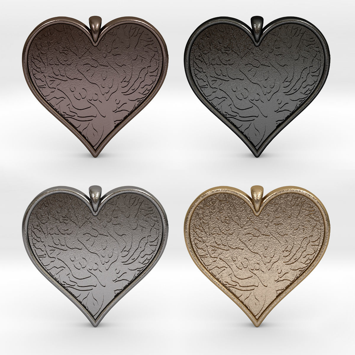 Tree of life Heart pendant 3D print model_27