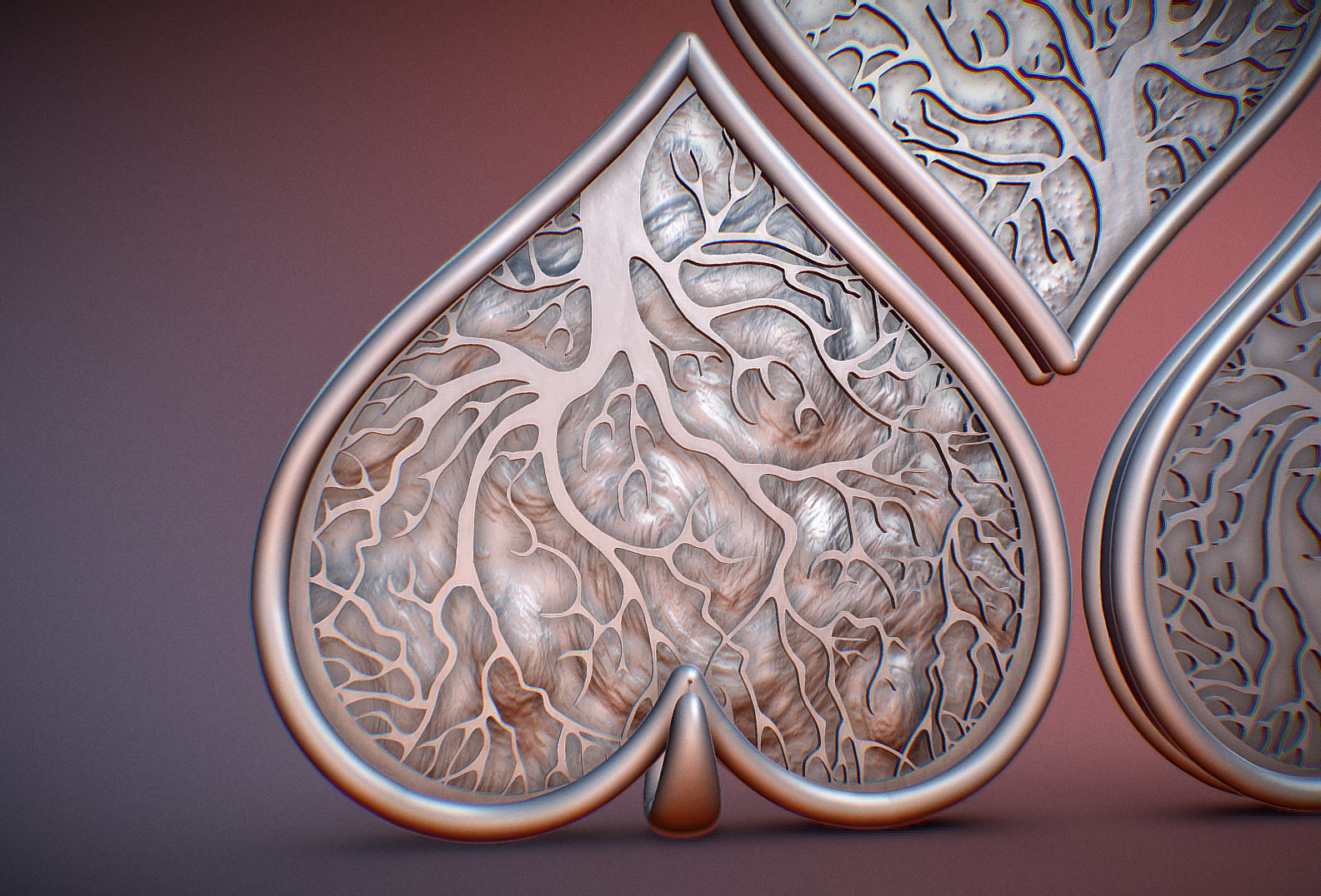 Tree of life Heart pendant 3D print model_6