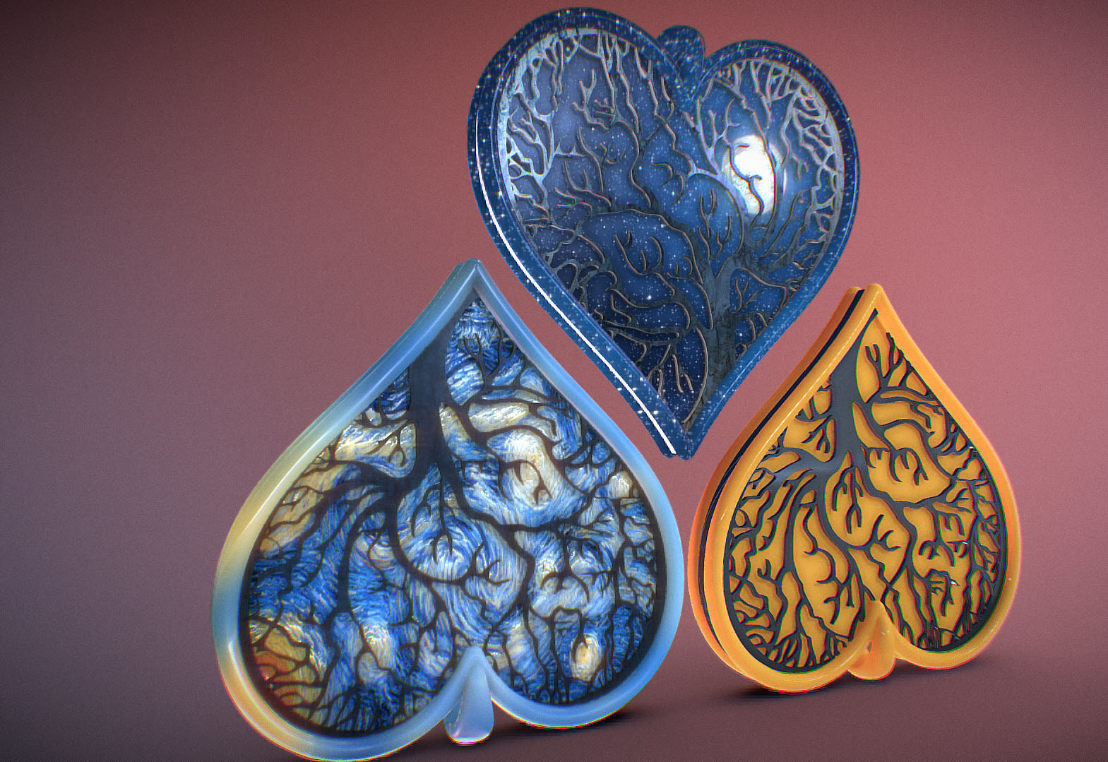 Tree of life Heart pendant 3D print model_23