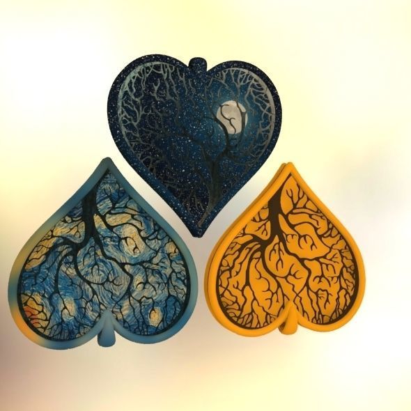 Tree of life Heart pendant 3D print model_50