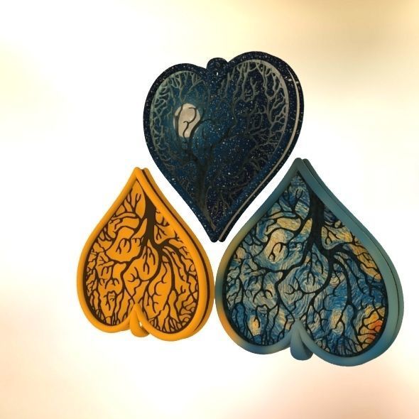 Tree of life Heart pendant 3D print model_58