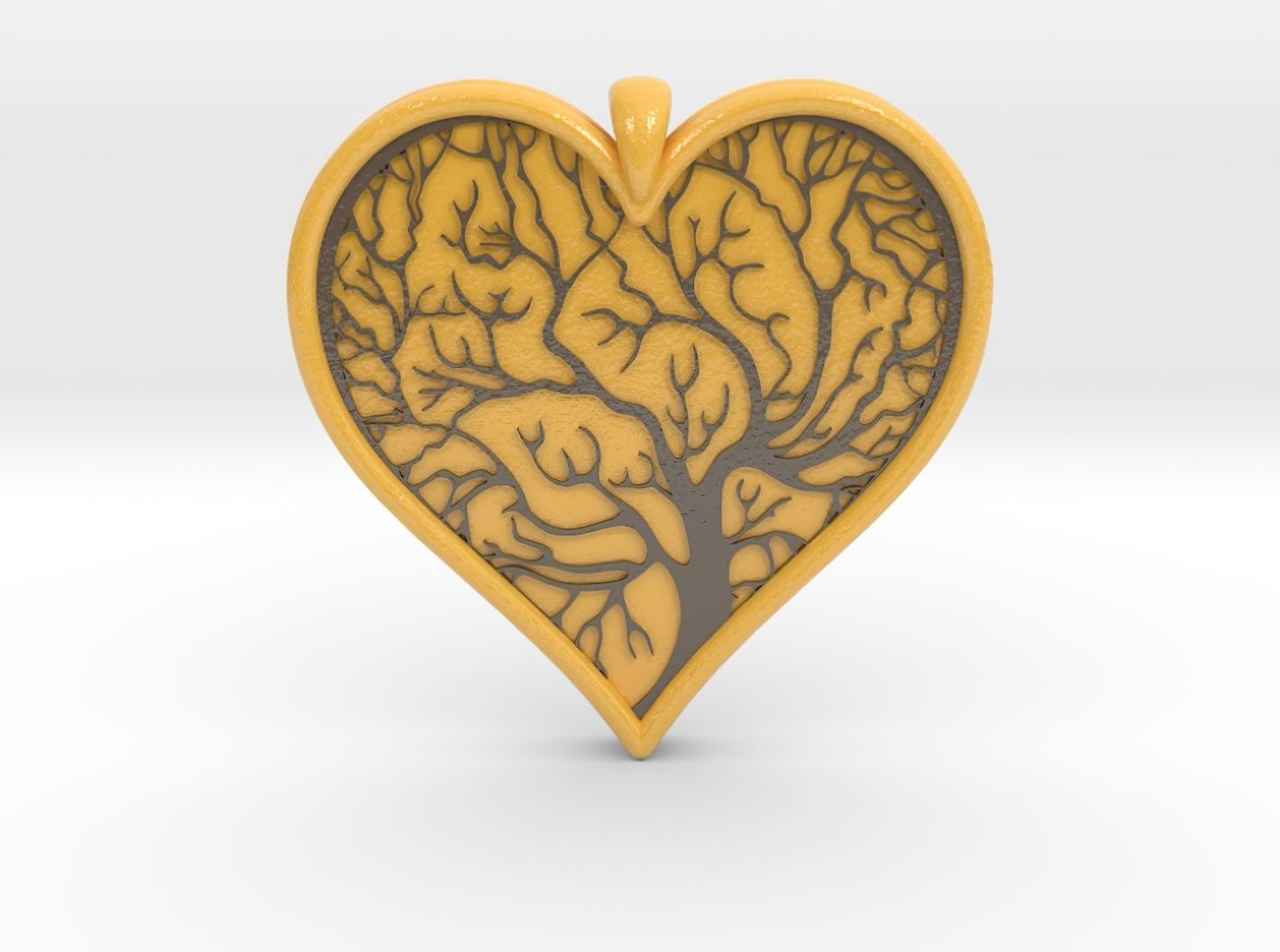 Tree of life Heart pendant 3D print model_40