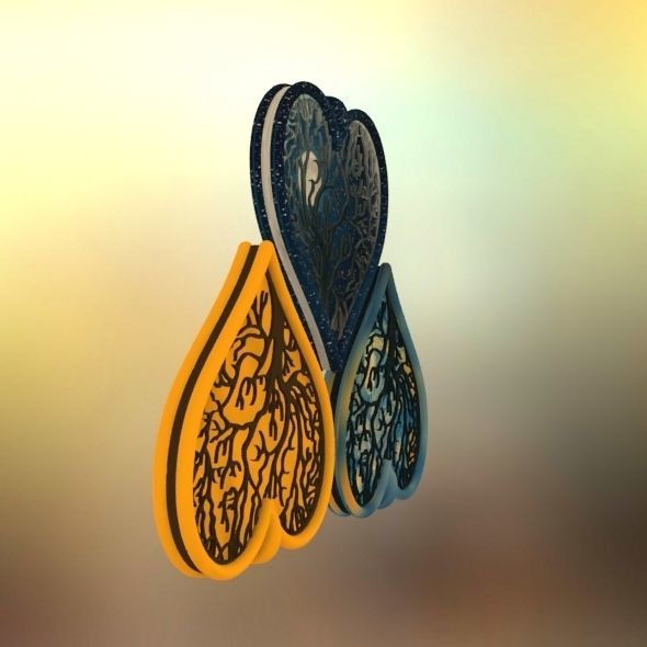 Tree of life Heart pendant 3D print model_65