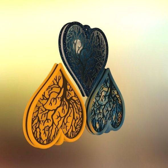 Tree of life Heart pendant 3D print model_64