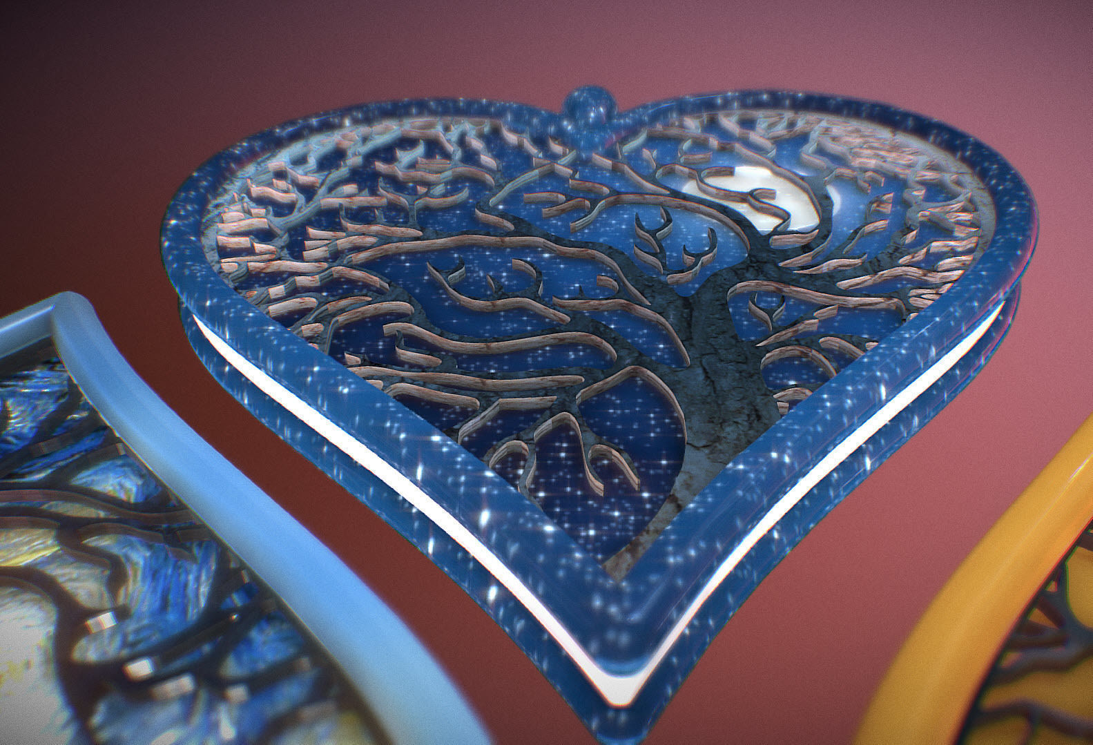 Tree of life Heart pendant 3D print model_47