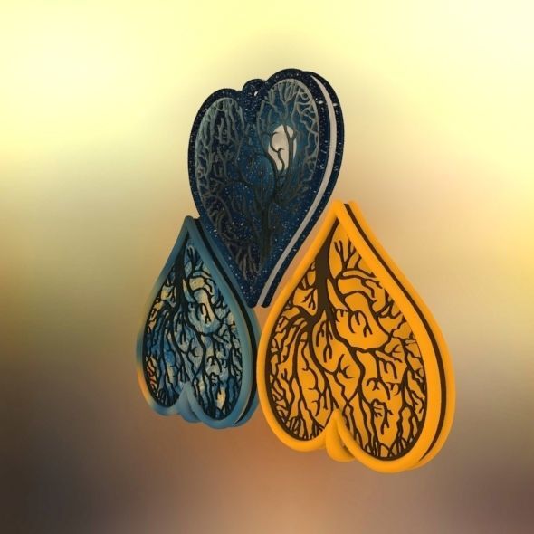 Tree of life Heart pendant 3D print model_69