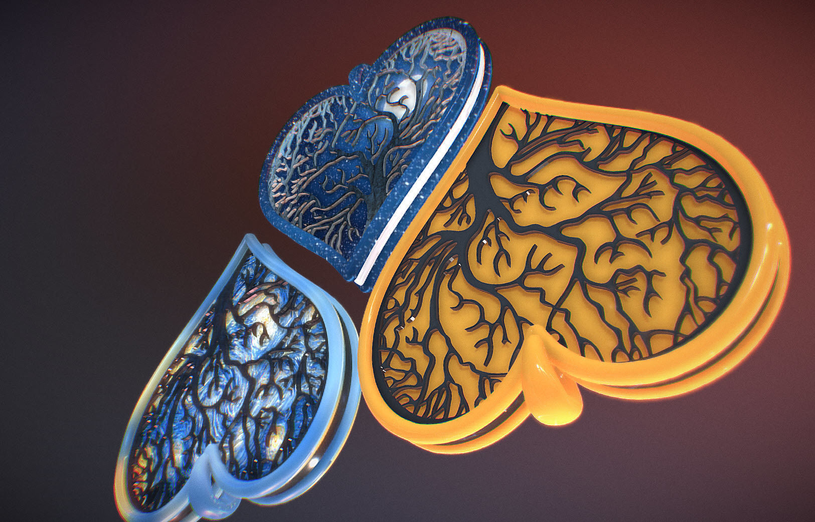 Tree of life Heart pendant 3D print model_45