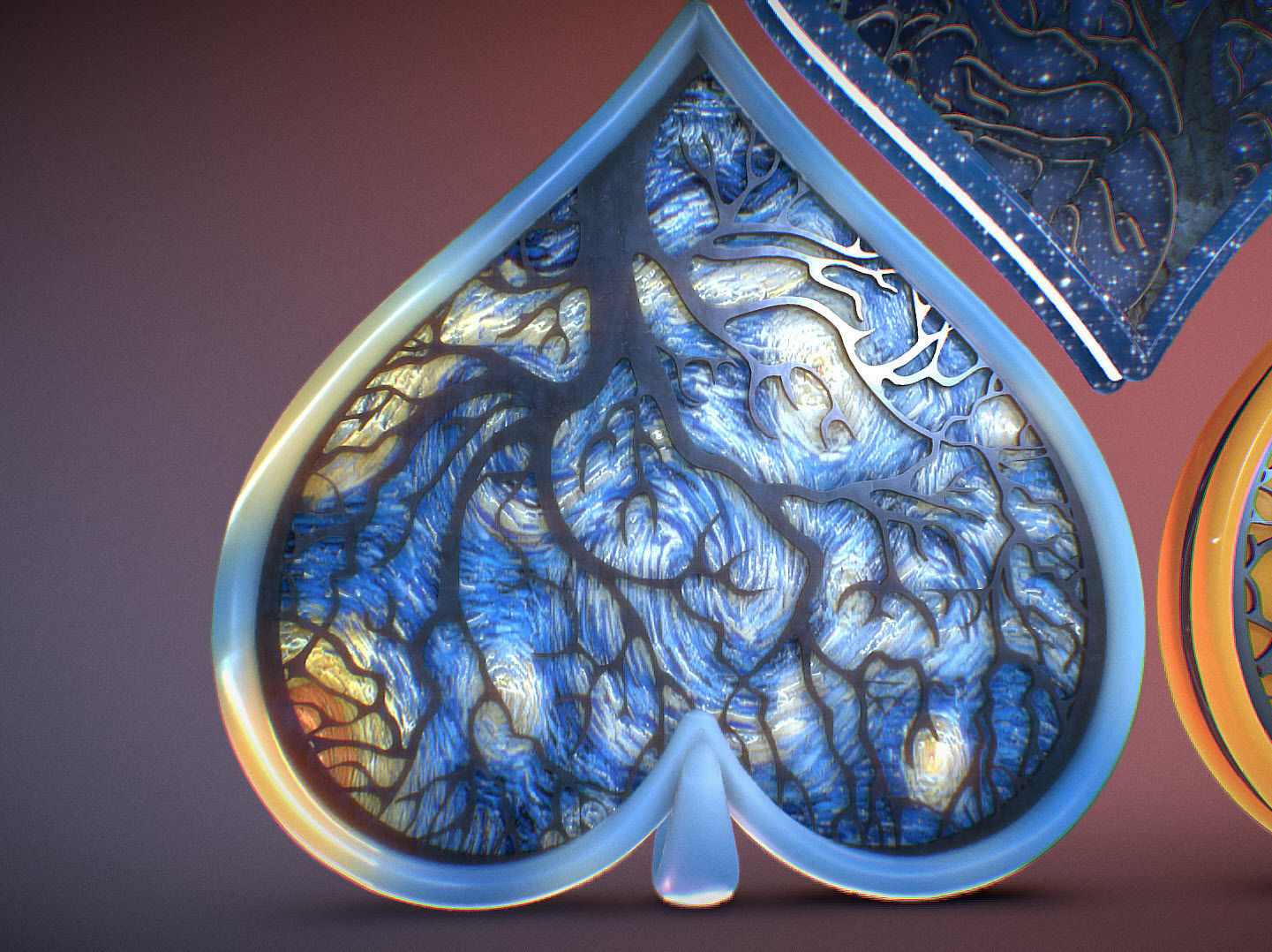 Tree of life Heart pendant 3D print model_17