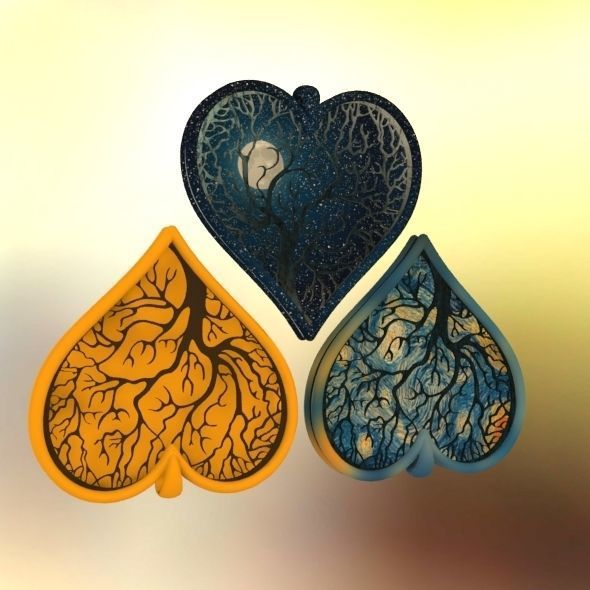Tree of life Heart pendant 3D print model_62