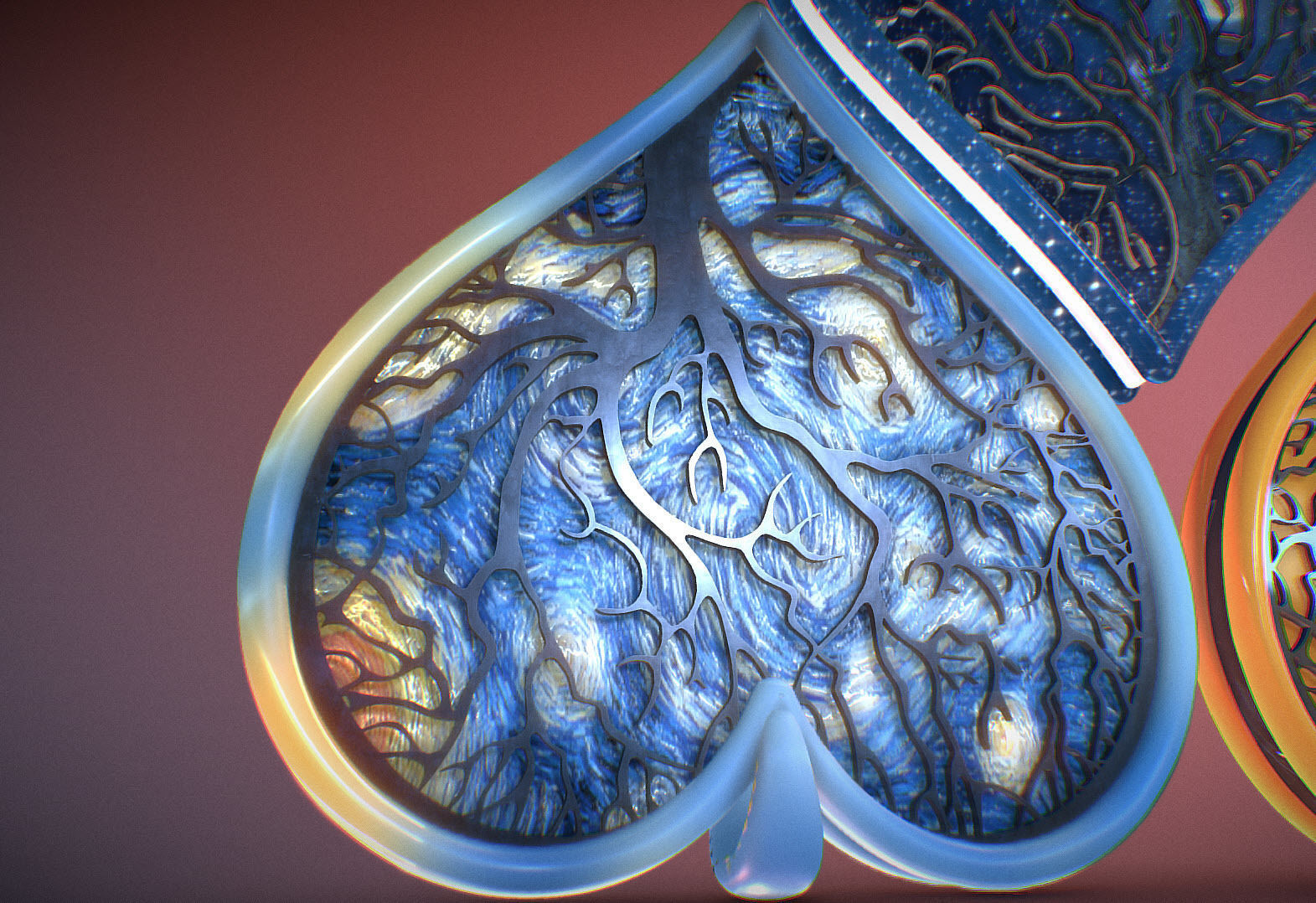 Tree of life Heart pendant 3D print model_34
