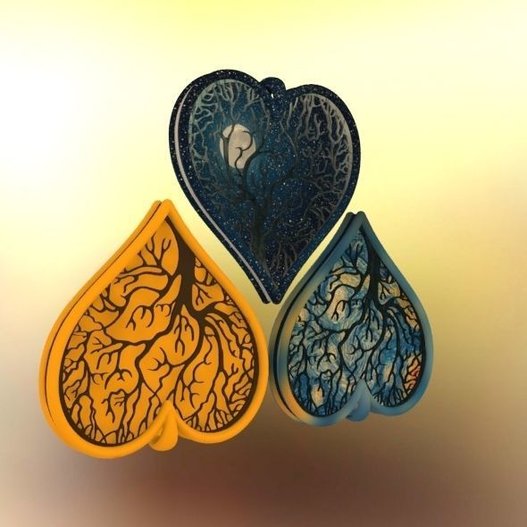 Tree of life Heart pendant 3D print model_63