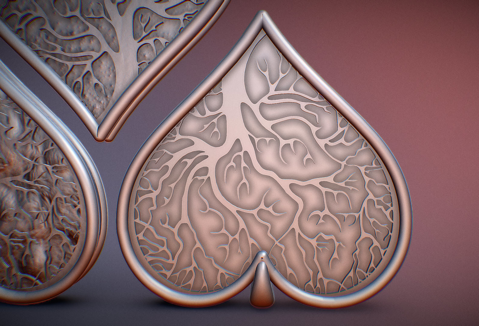 Tree of life Heart pendant 3D print model_8