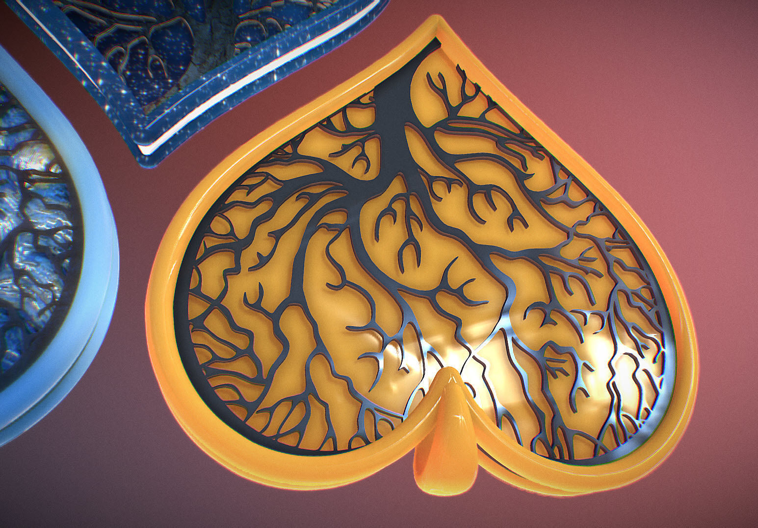 Tree of life Heart pendant 3D print model_44