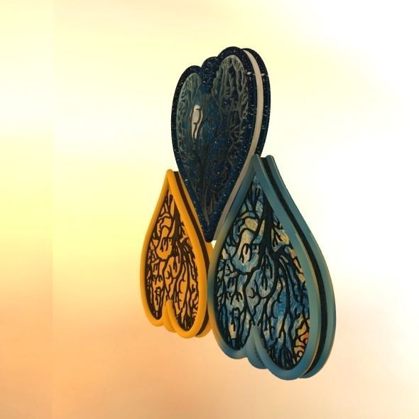 Tree of life Heart pendant 3D print model_56