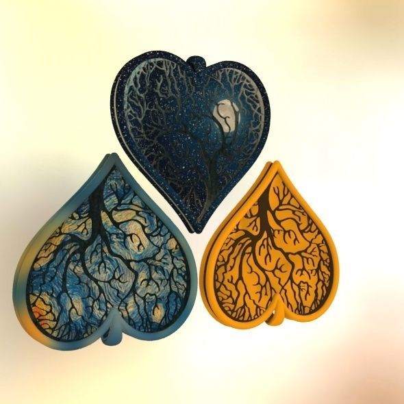 Tree of life Heart pendant 3D print model_51