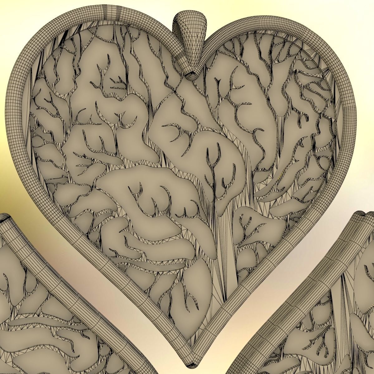 Tree of life Heart pendant 3D print model_21