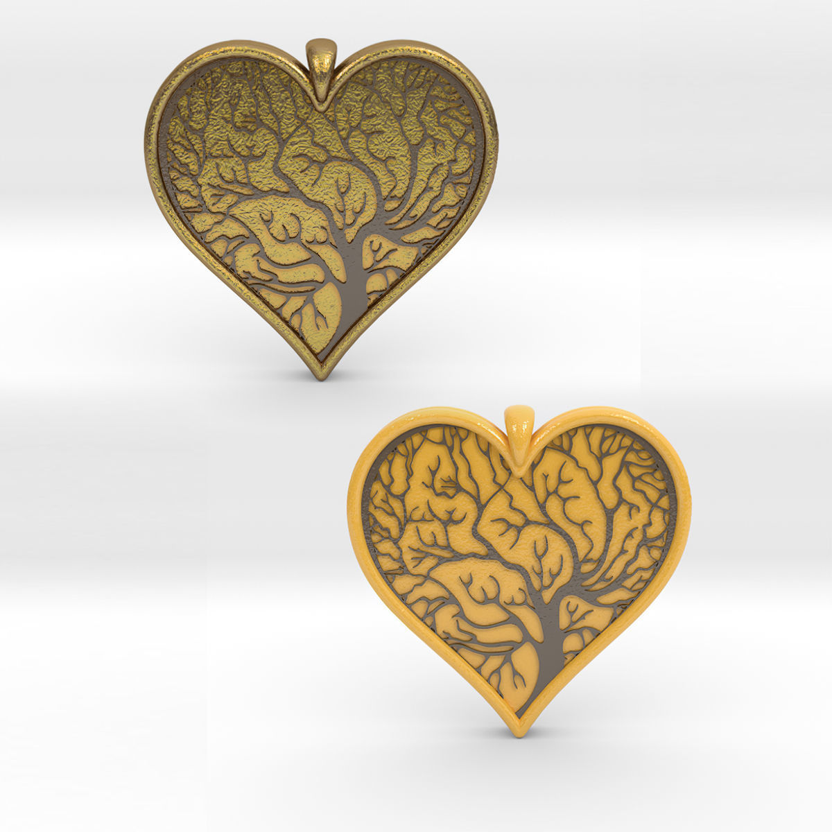 Tree of life Heart pendant 3D print model_12