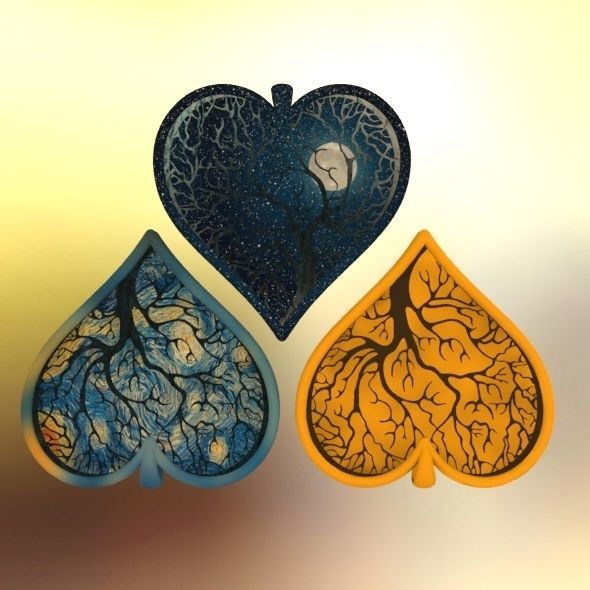 Tree of life Heart pendant 3D print model_72