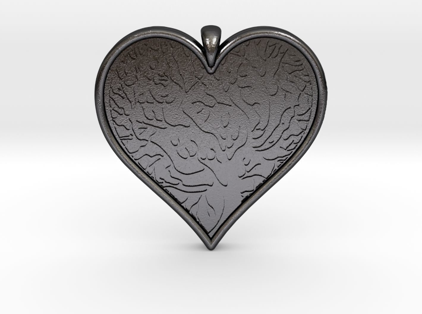 Tree of life Heart pendant 3D print model_36