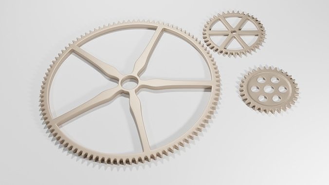 Metalic gear steampunk Low-poly 3D model