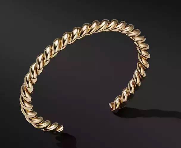 David Yurman Cable Cuff Bracelet 3D print model
