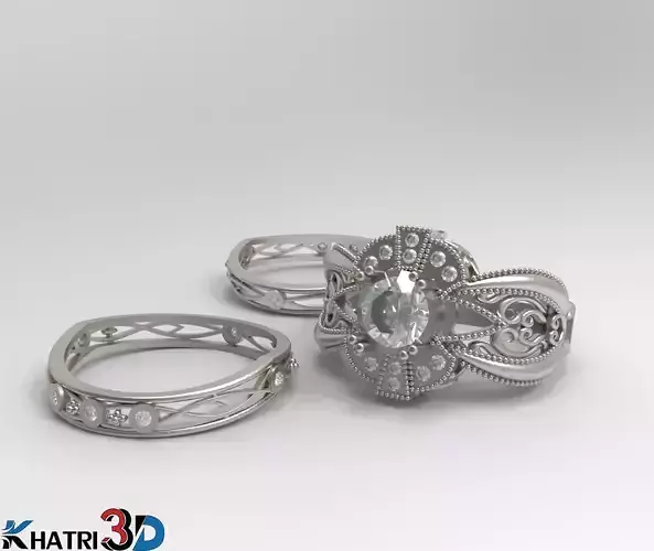 Engagement Ring with Wedding Band